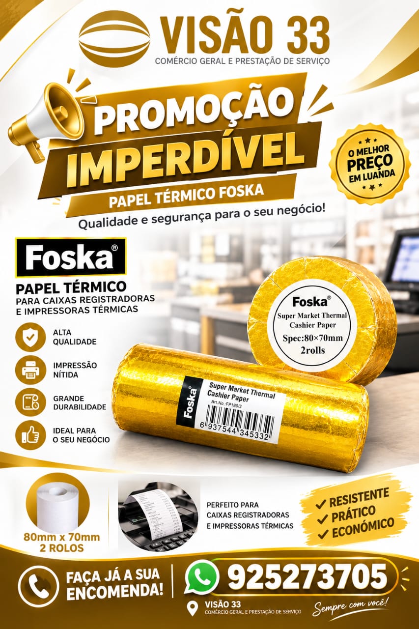 Papel térmico Foska 80 x 70 mm